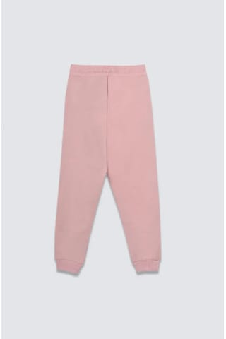 Bunny Hopp 2 Iplik Şardonlu Düz Renk Beli Bağcıklı Cepli Unisex Çocuk Eşofman Altı Pembe