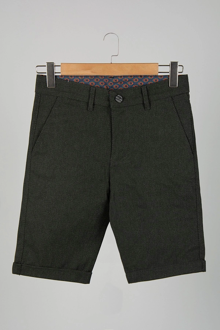 Veaven Erkek Haki Slim Fit Keten Şort Vavn9y-2200196-4 Haki