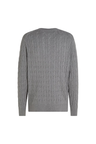 Tommy Hilfiger Erkek Classıc Cotton Cable Crew Neck Kazak-gri Medium Grey Heather