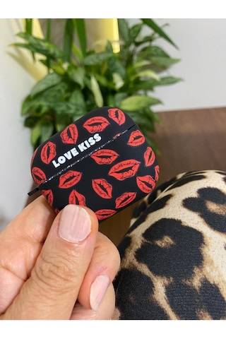 Iphone 3. Nesil Uyumlu Koruyucu Bluetooth Kulaklık Kılıfı Dudak Desenli Fosforlu Figürlü Dudaklar Airpods 3. Nesil