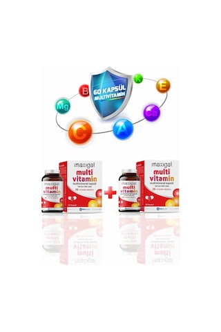 Maxigal Multivitamin Multimineral Takviye Edici Gıda 2 x 30 Kapsül