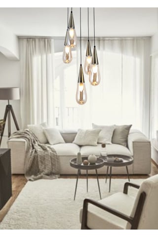Tt023-5Y-Sy-Esk Tt Aydınlatma Eskitme 5 Li Damla Modeli Avize