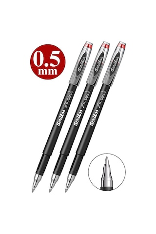 Kırmızı Pilot Kalem Speed 25 3 Adet Scrikss Pilot Kalem 0.5mm Roller Uçlu Pilot Kalem İnce Uçlu Likit Mürekkepli Pilot