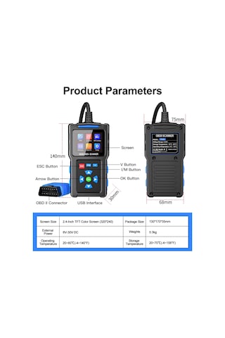 Otomobil Arıza Teşhis Cihazı Obd2 Motor Test Cihazı Elm327 T200