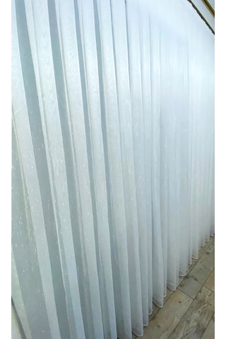 Evdepo Home Kullanıma Hazır Vual Çizgili Tül Perde