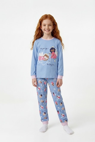 Penti Mavi Kız Çocuk Sleep Fairy Uzun KolluPamuklu 2'li Pijama Takımı