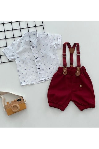 Murat Baby Yalmanlıbebe Neşeli Bebeklerimize Gözlük Desen Hakim Yaka Pantolon Askılı Kısa (548622834) Beyaz - Kırmızı Murat Baby Yalmanlıbebe Neşeli Bebeklerimize Gözlük Desen Hakim Yaka Pantolon Askılı Kısa (548622834) Beyaz - Kırmızı