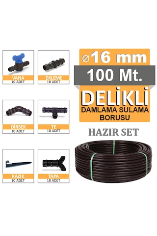 Damlama Sulama Sistemi 100 Metre Hazır Set
