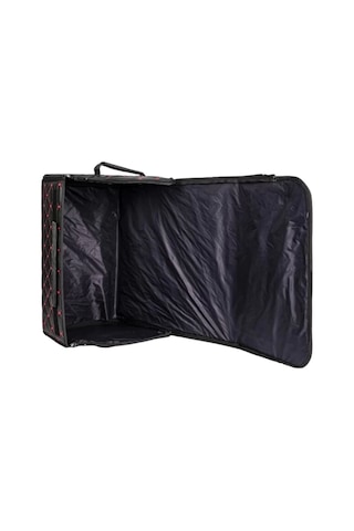 Oto Bagaj Organizeri Kapitone Deri Çanta Kırmızı Dikişli Siyah