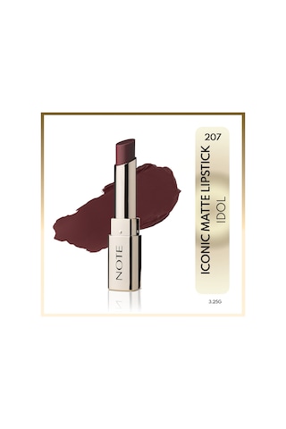 Note Cosmetics Iconic Sheer Lipstick Nemlendirici Parlak Ruj 207 Idol - Kahverengi 207