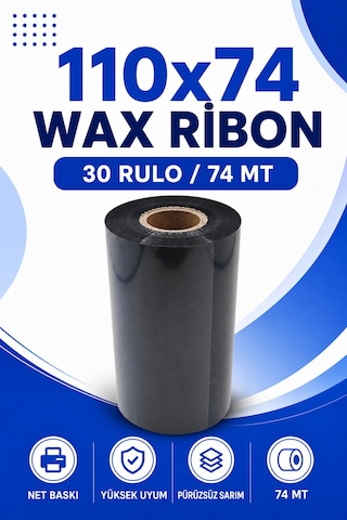 110x74mm Wax Ribon 30 Rulo 74 Mt Yüksek Kalite Kargo, Lojistik Termal Transfer 1