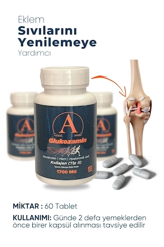 Ayos Life Glukozamin Kolajen Kondroitin Msm Hyaluronik Asit ve Tip-II Kolajen İçeren Takviye Edici Gıda 60 Tablet