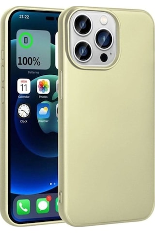 Apple Uyumlu iPhone 15 Pro Max Kılıf Zore Premier Silikon Kapak Gold