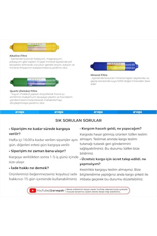 Su Arıtma Cihazı Alkaline Mineral Quartz Filtre Set