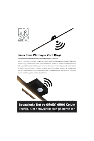 Linea Sensörlü Aşağı Işık - Tavan Plafonyer Beyaz Işık