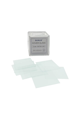 Borox Lamel Mikroskop Slayt İçin Cover Glass 20x20 MM 100'lü