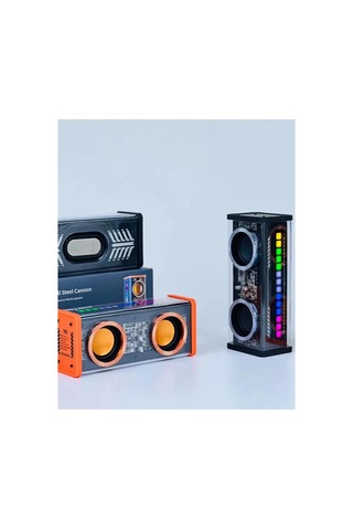 Jenerik Şeffaf Mecha Müzik Tws Stereo Rgb İşıklı Hoparlör Kablosuz Bluetooth 5.0 Taşınabilir Hoparlö