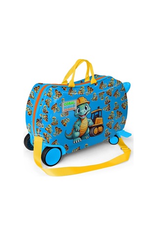 Coral High Otur-çek Erkek Çocuk Valizi - Mavi Sarı Dinazor Çok Renkli