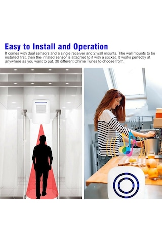 Novahub Beğenme Uyarı Hareket Sensörlü Alarm Ev Güvenlik Kapı Zili