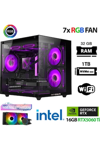 Xaser ECO-X220 i9-14900KF 32 GB 1 TB M.2 NVMe SSD 16 GB RTX5060Ti Free Dos Masaüstü Oyuncu Bilgisayarı