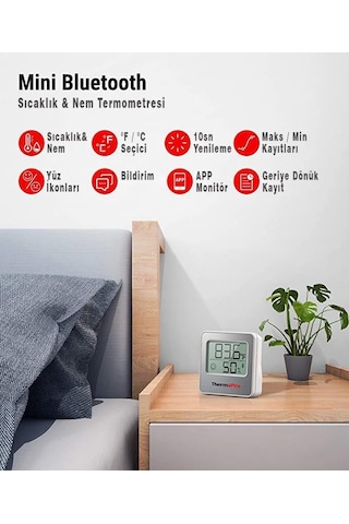 ThermoPro TP357 Akıllı İç Mekan Sıcaklık ve Nem Ölçer Termometre - T09414