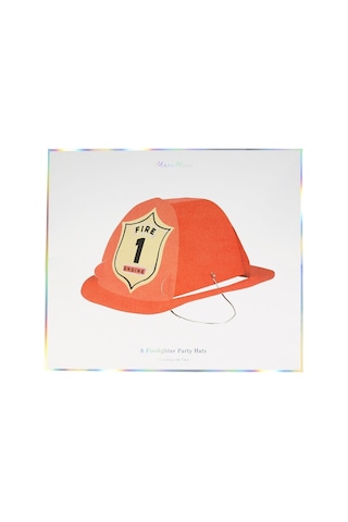 Meri Meri - Firefighter Hats - İtfaiyeci Şapkaları - 8'li Çok Renkli