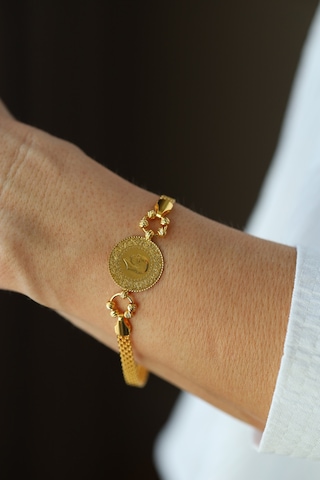 Yenigün Kuyumculuk 14 Ayar Altın Bismark Zincirde 22 Ayar Çeyrek Altınlı Bileklik