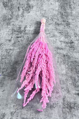 Pembe Bulgur Otu Vazo Aranjman Çiçeği