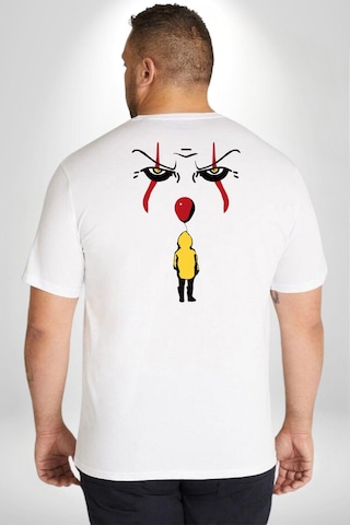 Angemiel Pennywise Vs Georgie Korku Filmi Büyük Beden Beyaz Tişört Kadın Erkek Ünisex Sırt Baskılı Beyaz