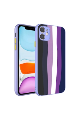 Apple Uyumlu iPhone 11 Kılıf Kamera Korumalı Renkli Temperli Zore X-cam Kapak NO2
