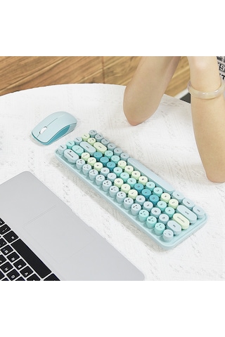 Jeemson Mofii Kablosuz Klavye-fare Seti, 3 Seviye Dpı Ayarı, Sessiz Fare, Plug & Play, Deniz Tuzü Yeşili Pil Yok Diğer