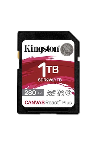 Kingston Sdr2v6-1tb Canvas React Plus Sdxc Uhs-ıı 280r-150w U3 V60 For Full Hd-4k Sd Hafıza Kartı K