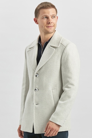 Kaşe Kırlangıç Yaka Desenli Astarlı Slim Fit Dar Kesim Klasik Mont 1007245150-taş Rengi Taş