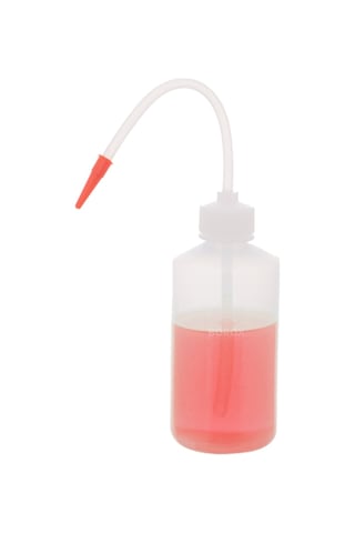 Borox Plastik Piset PE Plastik Uzun Form Renkli Yıkama Şişesi Şeffaf 250 ML