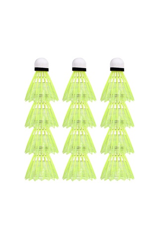 Aubyhe Sarı Plastik Badminton Topları 12 Adet - Kompozit Mantar Başlı, Esnek, Dayanıklı - Başlangıçcı Ve Amatörler İçin Egzersiz Ve Spor