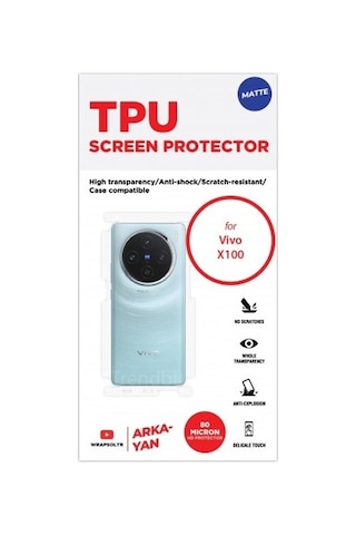 Vivo X100 Mat Arka Ve Yan Koruyucu Tpu Film