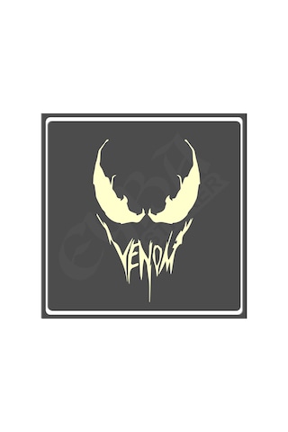 Venom Araba, Motorsiklet, Kask, Laptop,cam Sticker 16x12 Cm Venom Yazılı Beyaz