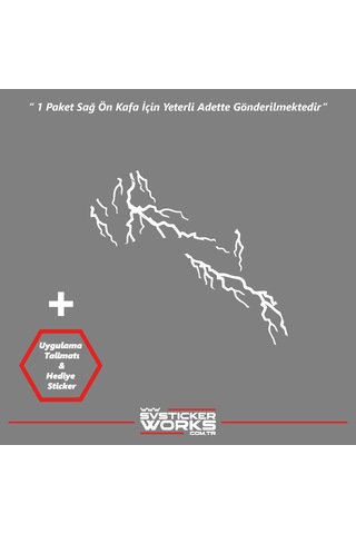 Cfmoto 250sr Sticker Ön Kafa Şimşek Desen Dekor Sticker Modeli