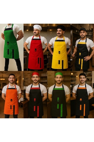 Boydan Askılı, Cepli, Servis Önlüğü Yeşil