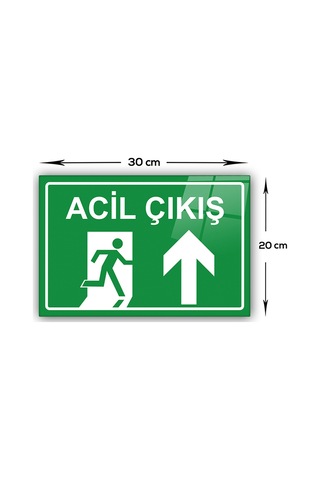 Decorita Cam Yönlendirme Levhası|Acil Çıkış-Kuzey| 14,8cm x 21cm