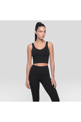 Qua Home Q Active Kadın Kalın Askılı Bra Siyah Beyaz
