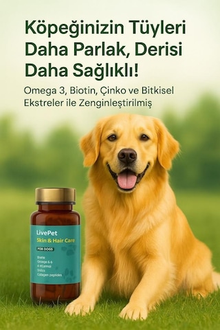 Livepet Köpekler İçin Sağlıklı Deri Ve Tüy Tableti