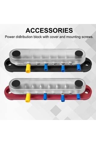 Motion003 12m4 Terminal Güç Dağıtma Bloğu Siyah Kırmızı 30 Mavi Bağlayıcı Kapak Vida