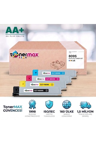 Samsung Clt-809s Cmyk Uyumlu Toner Seti Aa Plus / Clx-9201 / Clx-9251 / Clx-9301 / Clt-k809s / Clt-c809s / Clt-m809s / Clt-y809s