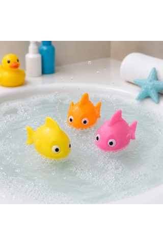 2 Adet Suda Yüzen Ses Çıkaran Renkli Minik Japon Balığı Banyo Oyuncağı Bebek Çocuk Banyo Ve Havuz Oyuncak