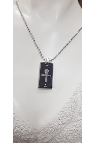 Vog Ankh Sevgiliye Eşe Arkadaşa Hediye Çelik Kolye Siyah