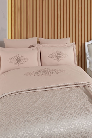 Tivoli 8 Parça Evlilik Seti Pike Takımı Havlulu-nakışlı Çift Kişilik Gelin Seti-diana-kapuçino Cappuccıno Cappuccino