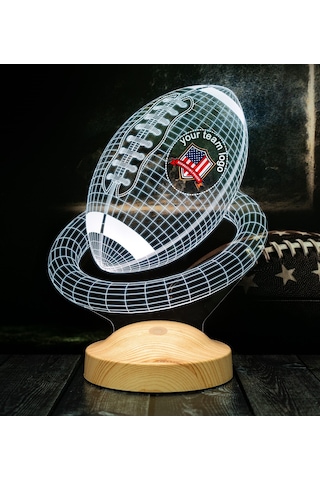 Amerikan Futbolu Topu Hediye Led Gece Lambası, Türkiye Korumalı Futbol Ligi Hediyesi, Amerikan Futbolu Hayranlarına Hediye 3 Boyutlu Gece Lambası