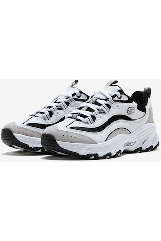 Skechers Arch Fit D'Lites Kadın Sneakers - Beyaz 149805 WBK Beyaz