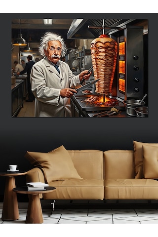 Ahşap Tablo Döner Ustası Einstein Portresi